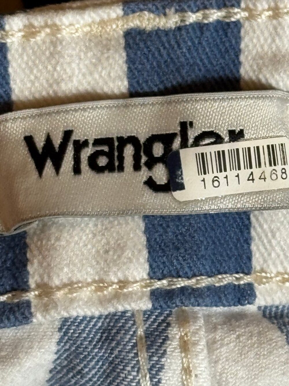 Wrangler Blue & White Stripes 112352487 High-Rise Jean Shorts Size 28 - Picture 6 of 8